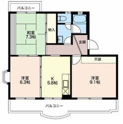 コーポラス時田　ＡＢの物件間取画像